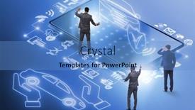  Presentation with insurance - Beautiful presentation design featuring concept-of-buying-insurance-online backdrop and a teal colored foreground