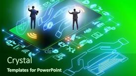  Presentation with insurance - PPT theme having concept-of-buying-insurance-online background and a forest green colored foreground