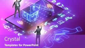  Presentation with insurance - Colorful slide set enhanced with concept-of-buying-insurance-online backdrop and a purple colored foreground