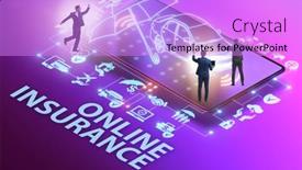  Presentation with insurance - Presentation having concept-of-buying-insurance-online background and a lilac colored foreground