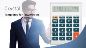  Presentation with loan car - Presentation featuring concept-of-car-loan background and a white colored foreground