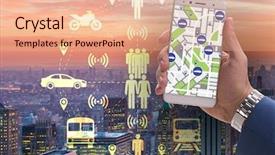  Presentation with car - Colorful PPT theme enhanced with concept of car ordering online backdrop and a coral colored foreground