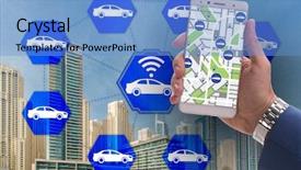  Presentation with car - Slide set enhanced with concept of car ordering online background and a teal colored foreground