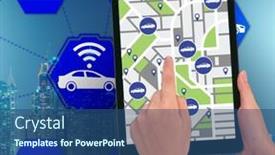  Presentation with car - Slides with concept-of-car-ordering-online background and a ocean colored foreground