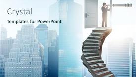  Presentation with career - Beautiful slides featuring concept-of-career-ladder backdrop and a sky blue colored foreground