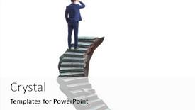  Presentation with career - Cool new slide deck with concept-of-career-ladder backdrop and a white colored foreground