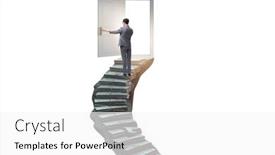  Presentation with career - Slide set with concept-of-career-ladder background and a white colored foreground