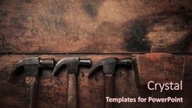  Presentation with copy space - Presentation design having concept-of-carpentry-manual-work background and a wine colored foreground