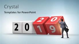  Presentation with 2019 - Amazing slide set having concept of changing year from 2019 to 2020 backdrop and a light blue colored foreground