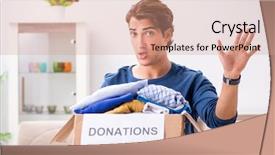  Presentation with charity autism - PPT theme enhanced with concept of charity with donated background and a coral colored foreground