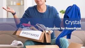  Presentation with charity - Beautiful slides featuring concept-of-charity-with-donated backdrop and a ocean colored foreground