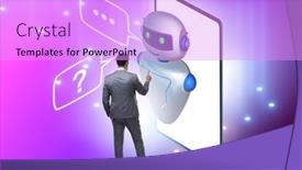  Presentation with business communication - Colorful presentation enhanced with concept-of-chat-bot backdrop and a lilac colored foreground