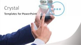  Presentation with chat - Presentation consisting of concept-of-chat-bot background and a white colored foreground