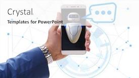  Presentation with chat - Slide set consisting of concept-of-chat-bot background and a white colored foreground