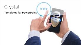  Presentation with chat - Colorful PPT theme enhanced with concept-of-chat-bot backdrop and a white colored foreground