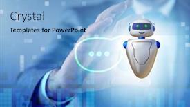  Presentation with business communication - Cool new slides with concept-of-chat-bot backdrop and a light blue colored foreground