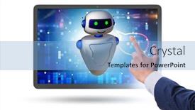  Presentation with chat - Audience pleasing PPT layouts consisting of concept-of-chat-bot backdrop and a light blue colored foreground