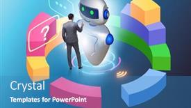  Presentation with business communication - Audience pleasing presentation theme consisting of concept-of-chat-bot backdrop and a teal colored foreground