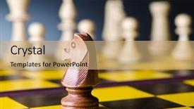  Presentation with chess pieces - Theme enhanced with concept of chess game background and a coral colored foreground