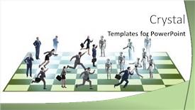  Presentation with robots - Slides having concept-of-chess-played background and a white colored foreground