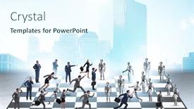  Presentation with robots - Presentation theme enhanced with concept-of-chess-played background and a sky blue colored foreground