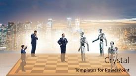  Presentation with chess - Presentation theme enhanced with concept-of-chess-played background and a  colored foreground