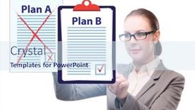  Presentation with business plan cover page images - PPT theme featuring concept-of-choosing-between-plan background and a sky blue colored foreground