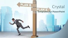  Presentation with concept - PPT layouts enhanced with concept-of-choosing-between-plan background and a sky blue colored foreground