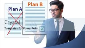  Presentation with mission strategic plan - Slide set enhanced with concept-of-choosing-between-plan background and a  colored foreground