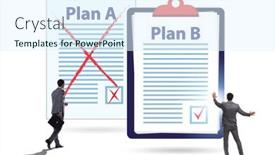  Presentation with concept - Presentation theme consisting of concept-of-choosing-between-plan background and a  colored foreground