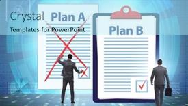  Presentation with concept - Presentation featuring concept-of-choosing-between-plan background and a arctic colored foreground