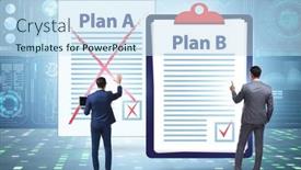  Presentation with concept - Slides with concept-of-choosing-between-plan background and a sky blue colored foreground