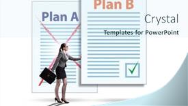  Presentation with concept - Presentation enhanced with concept-of-choosing-between-plan background and a sky blue colored foreground