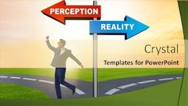  Presentation with perception - PPT theme enhanced with concept-of-choosing-perception background and a blonde colored foreground