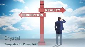  Presentation with perception - Theme with concept-of-choosing-perception background and a light blue colored foreground