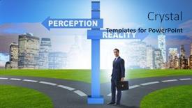  Presentation with perception - Slide set having concept-of-choosing-perception background and a light blue colored foreground