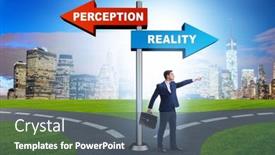  Presentation with perception - PPT theme featuring concept-of-choosing-perception background and a ocean colored foreground
