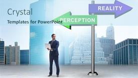  Presentation with perception - Theme consisting of concept-of-choosing-perception background and a sky blue colored foreground