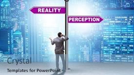 Presentation with perception - Presentation consisting of concept-of-choosing-perception background and a light blue colored foreground