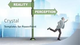  Presentation with perception - PPT theme with concept-of-choosing-perception background and a sky blue colored foreground