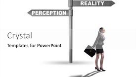  Presentation with perception - Slide set consisting of concept-of-choosing-perception background and a white colored foreground