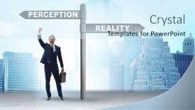  Presentation with perception - Presentation theme featuring concept-of-choosing-perception background and a cool aqua colored foreground