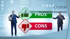  Presentation with concept - PPT theme enhanced with concept-of-choosing-pros background and a light blue colored foreground