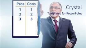  Presentation with concept - Theme with concept-of-choosing-pros background and a sky blue colored foreground