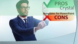  Presentation with concept - PPT theme with concept-of-choosing-pros background and a mint green colored foreground