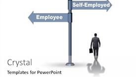  Presentation with self - Theme enhanced with concept-of-choosing-self-employed background and a white colored foreground