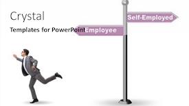  Presentation with self - PPT layouts consisting of concept-of-choosing-self-employed background and a white colored foreground