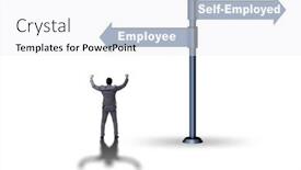  Presentation with self - Presentation consisting of concept-of-choosing-self-employed background and a white colored foreground