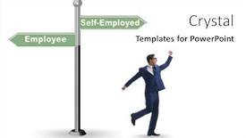 Presentation with self - Slide set featuring concept-of-choosing-self-employed background and a white colored foreground
