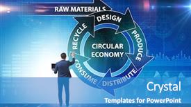  Presentation with economy - Audience pleasing PPT layouts consisting of concept of circular economy backdrop and a teal colored foreground